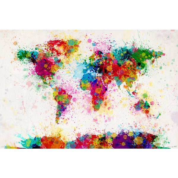World Map Paint Drop Poster